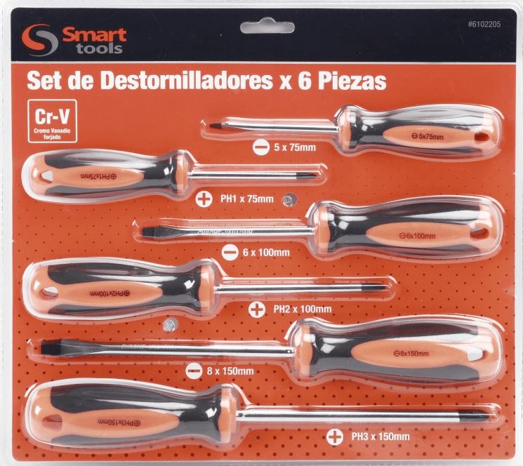 Juego de Destornilladores PH/PL 6 Piezas CR-V – Smart Tools