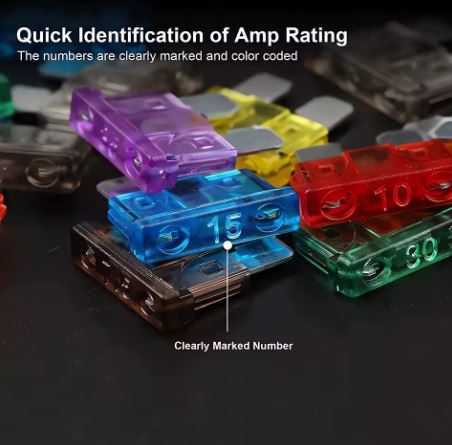 Kit 100 Uds Fusibles Estándar Cuchilla Automotriz 2A‑35A