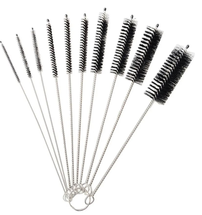 🧪 Cepillos de Limpieza de Tubos de Ensayo – Set 10 Piezas