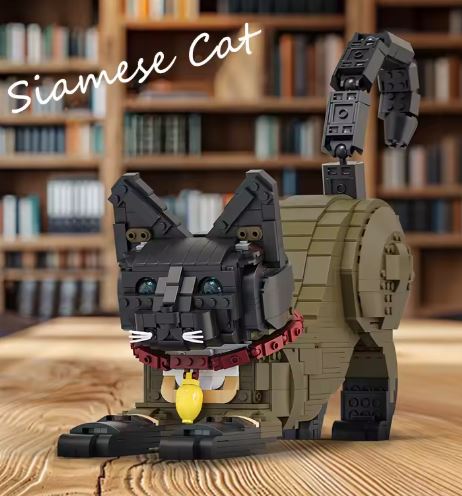 Gato Siamés en Bloques · LEGO MOC Compatible
