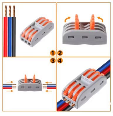 Set 55 Conectores Rápidos de Palanca – Bloques de Terminales con Caja de Almacenamiento