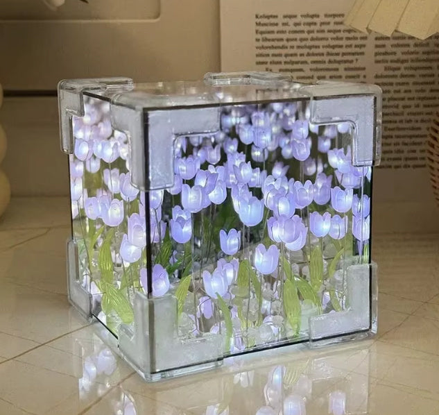 Cubo de Tulipanes Luminosos – Set de Construcción