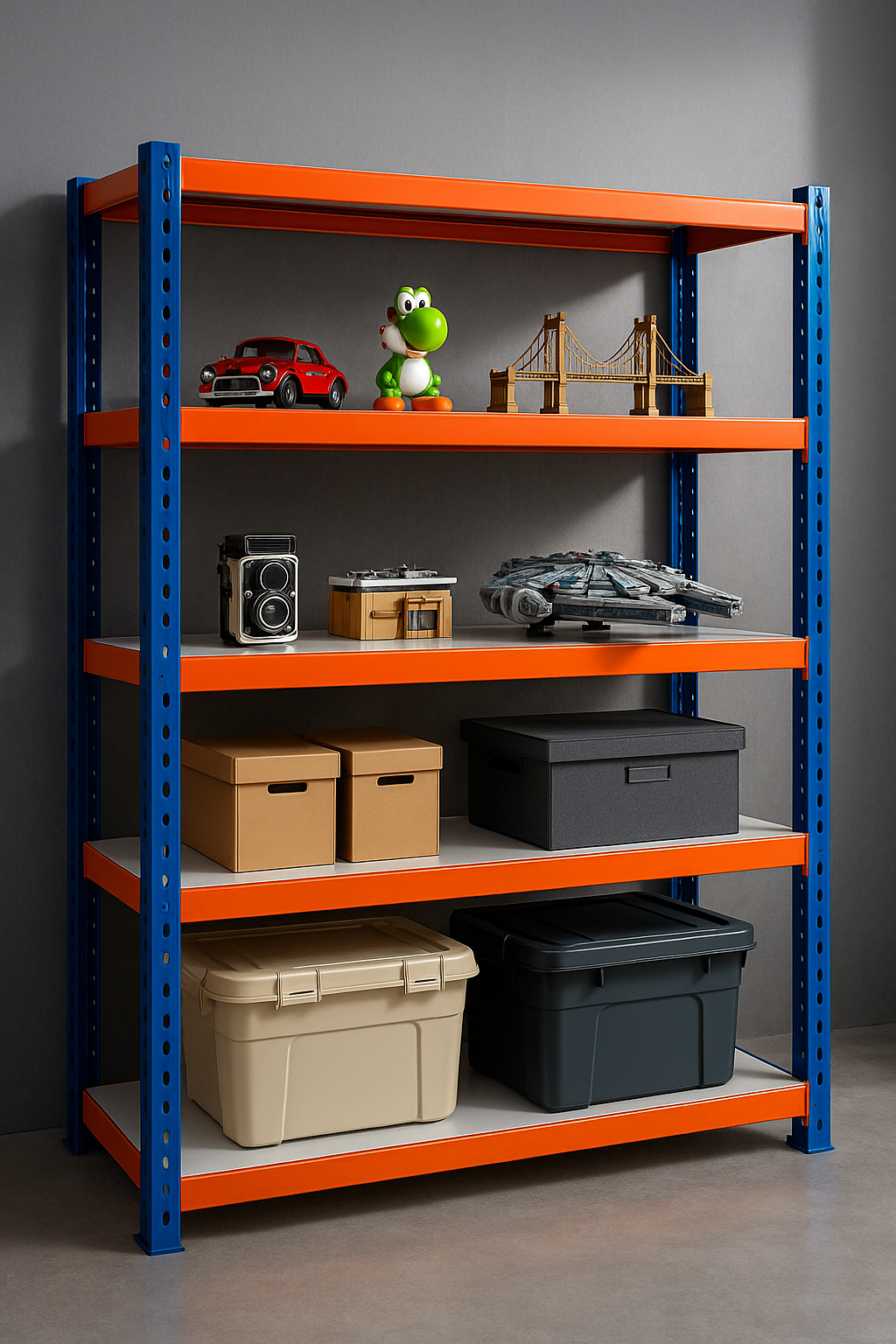 Estantería Metálica Modular Sin Tornillos – 4 Repisas, 2000×600×2000 mm