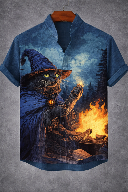 Camisa Gato Hechicero – Estampado 3D
