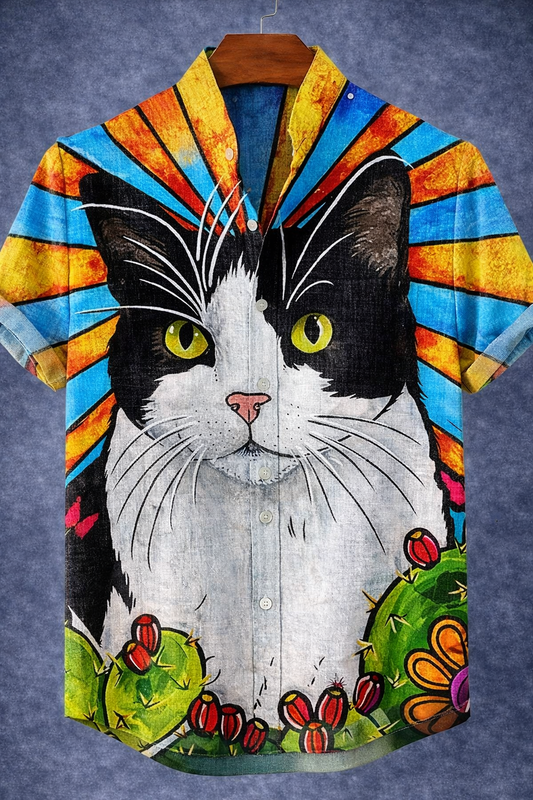 Camisa Gato Solar  –  Estampado 3D