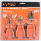 Set 3 Alicates 2 De 6'' Y 1 De 8'' Profesional - Smart Tools