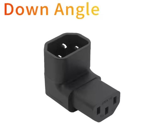 Adaptador de Extensión en Ángulo IEC60320 C13 a C14 – 10A 250V