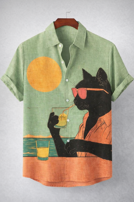 Camisa Gato Relax – Estampado 3D