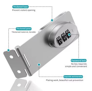 Cerradura Mecánica con Contraseña – Pestillo Deslizante de Seguridad para Puertas, Gabinetes y Proyectos de Artesanía