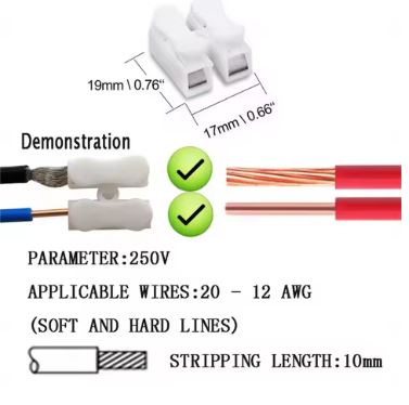 Pack 50 Uds Conectores Rápidos de Bloqueo CH1 / CH2 / CH3 – 1, 2 y 3 Pines
