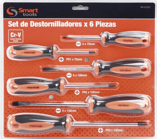 Juego de Destornilladores PH/PL 6 Piezas CR-V – Smart Tools