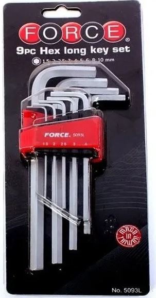 Juego De Llaves Allen Largas 1.5-10 Mm 9 Piezas 5093l Force