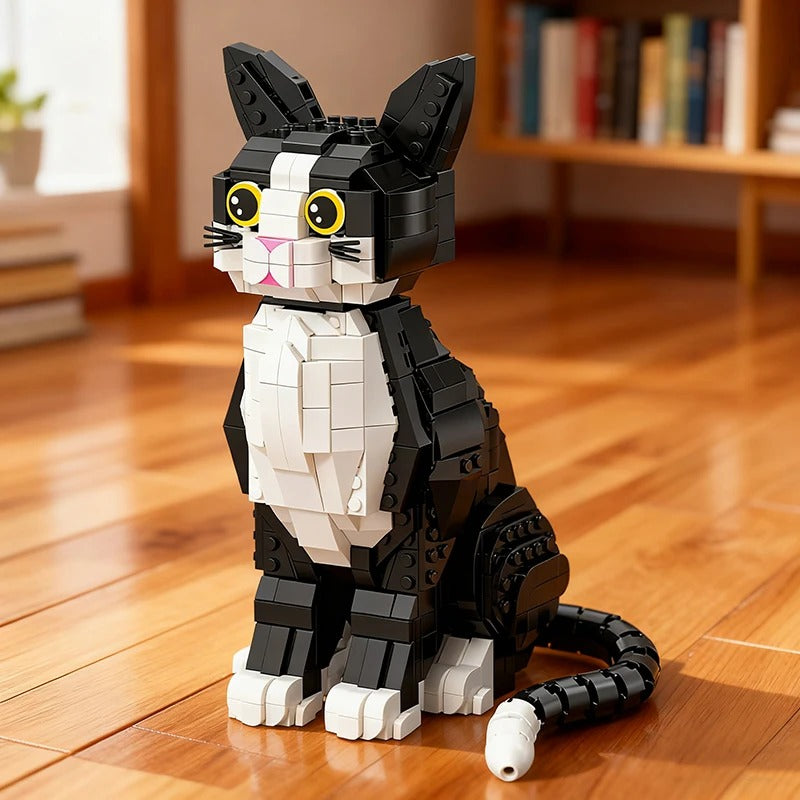 Gato Tuxedo en Bloques · LEGO MOC Compatible (801 piezas)
