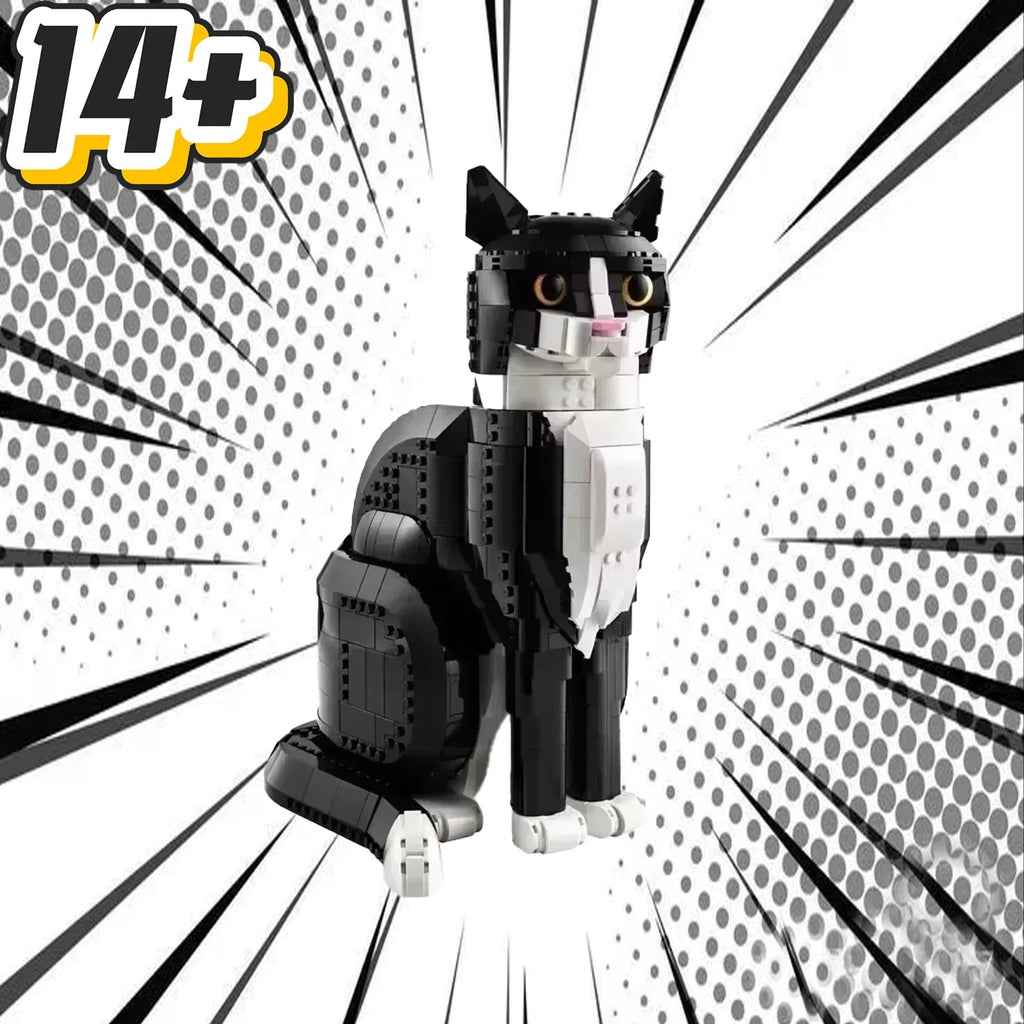 Gato Tuxedo en Bloques · LEGO MOC Compatible