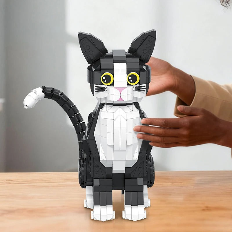 Gato Tuxedo en Bloques · LEGO MOC Compatible (801 piezas)