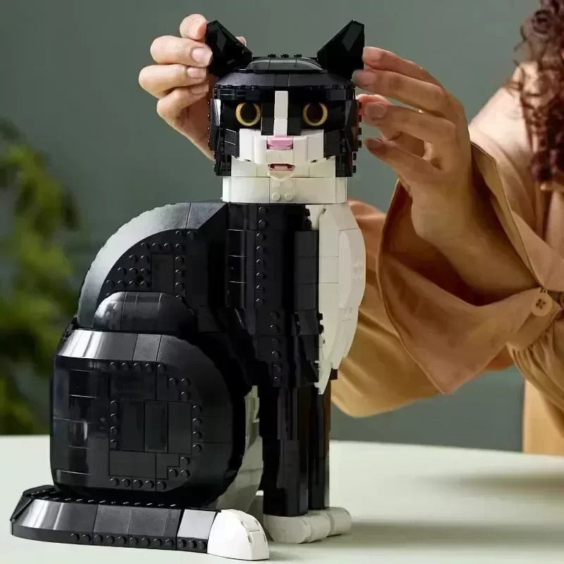 Gato Tuxedo en Bloques · LEGO MOC Compatible