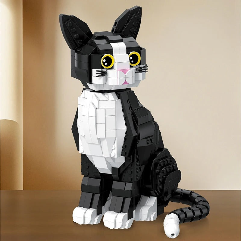 Gato Tuxedo en Bloques · LEGO MOC Compatible (801 piezas)