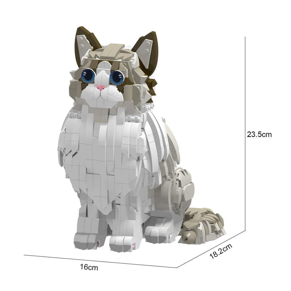 Gato Ragdoll en Bloques · LEGO MOC Compatible (1438 piezas)