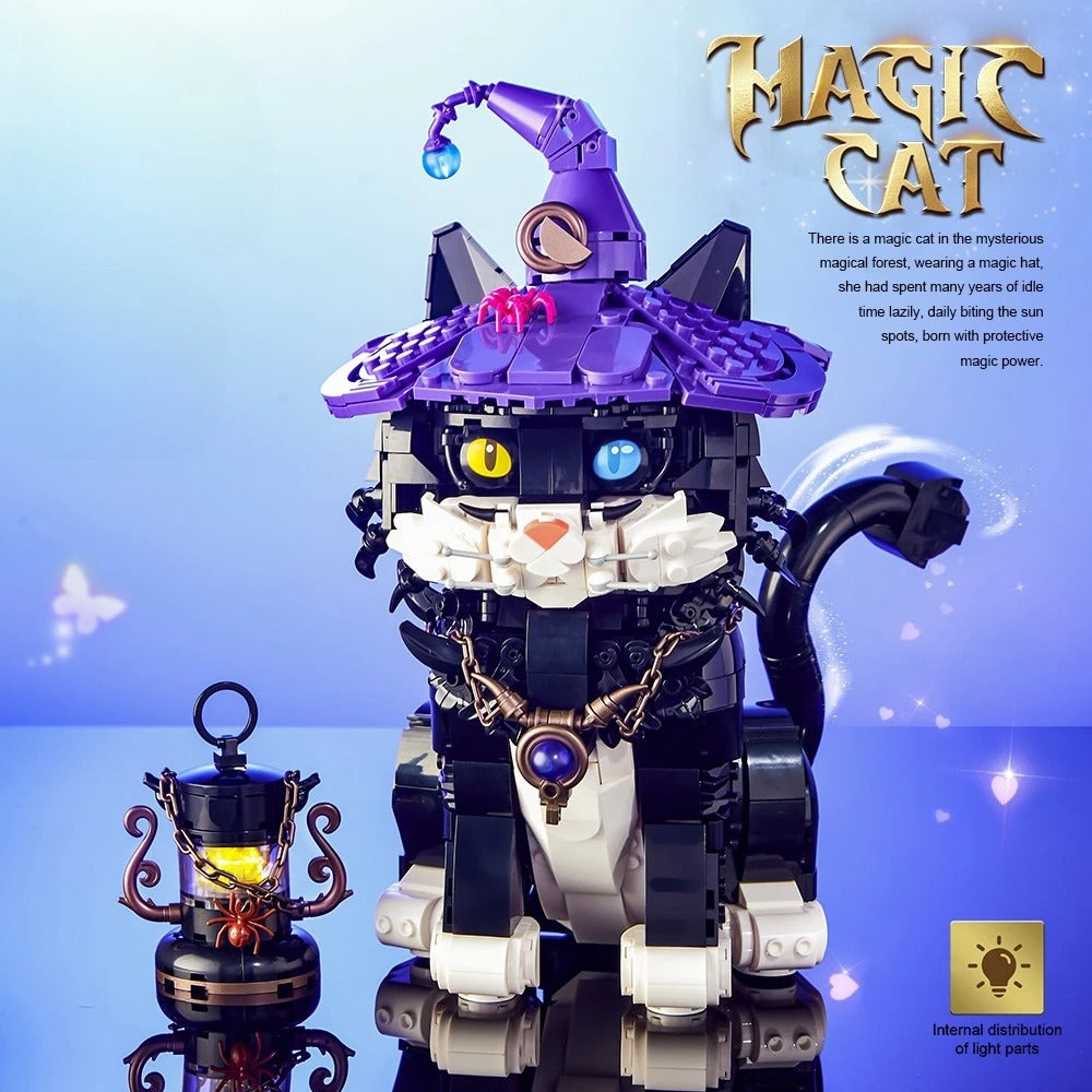 Gato Mágico en Bloques · LEGO MOC Compatible (1128 piezas)