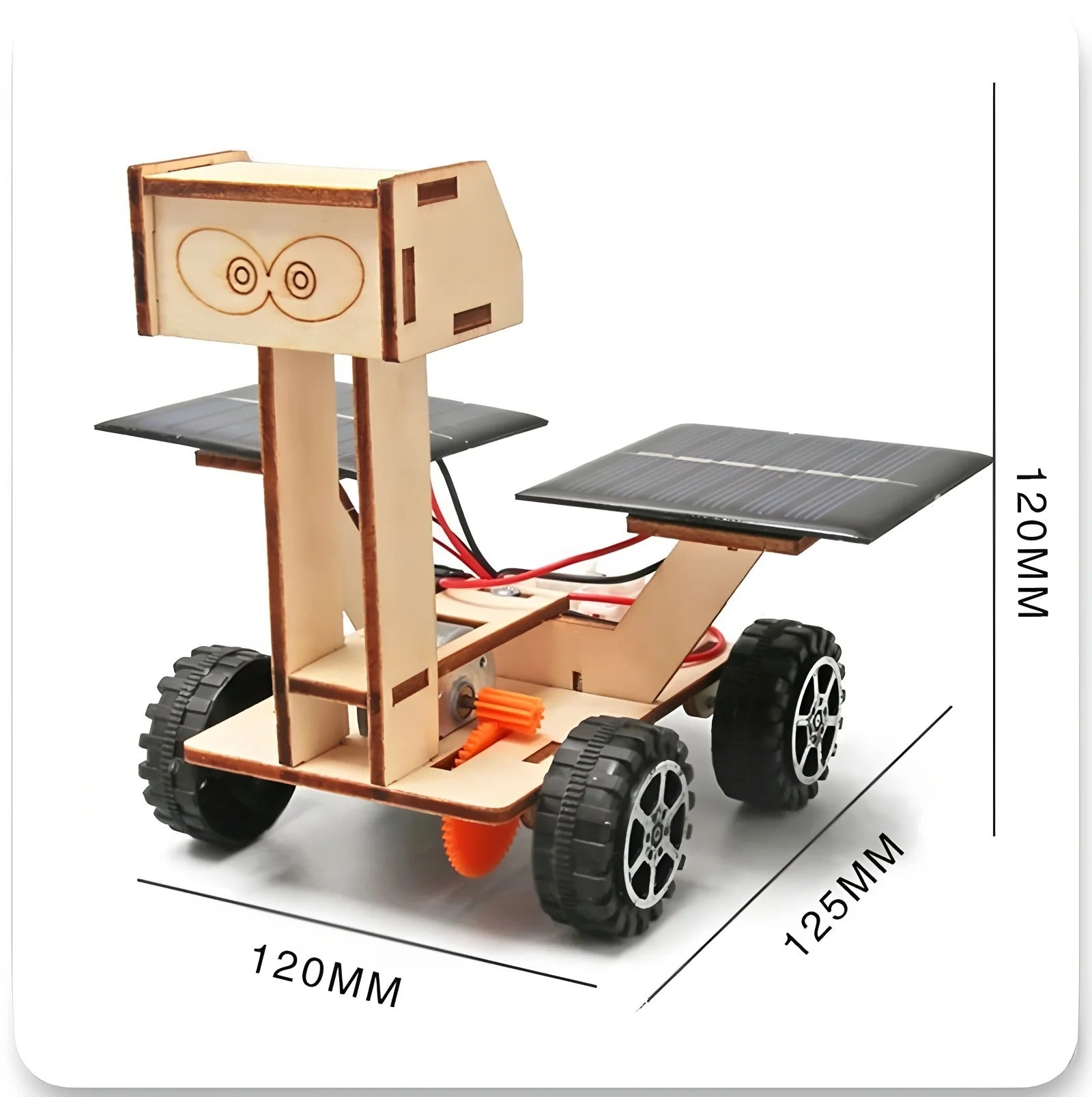 Coche Solar Educativo DIY – Kit de Construcción de Madera 3D