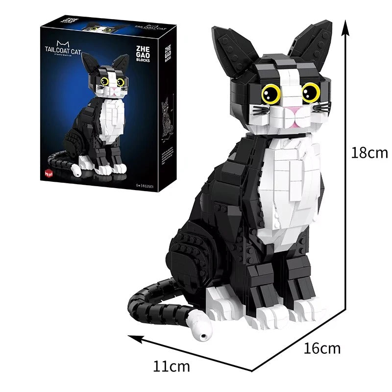 Gato Tuxedo en Bloques · LEGO MOC Compatible (801 piezas)