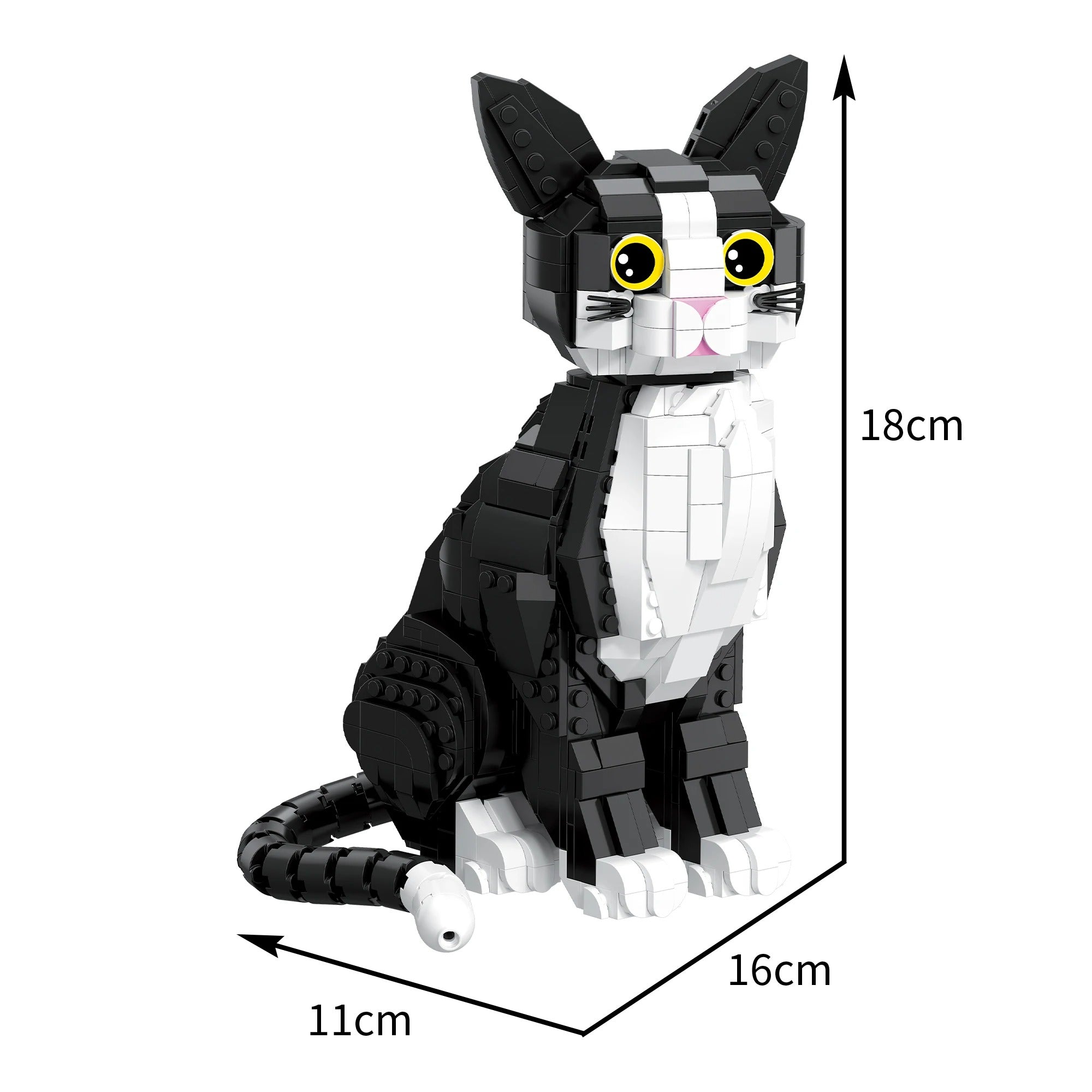 Gato Tuxedo en Bloques · LEGO MOC Compatible (801 piezas)