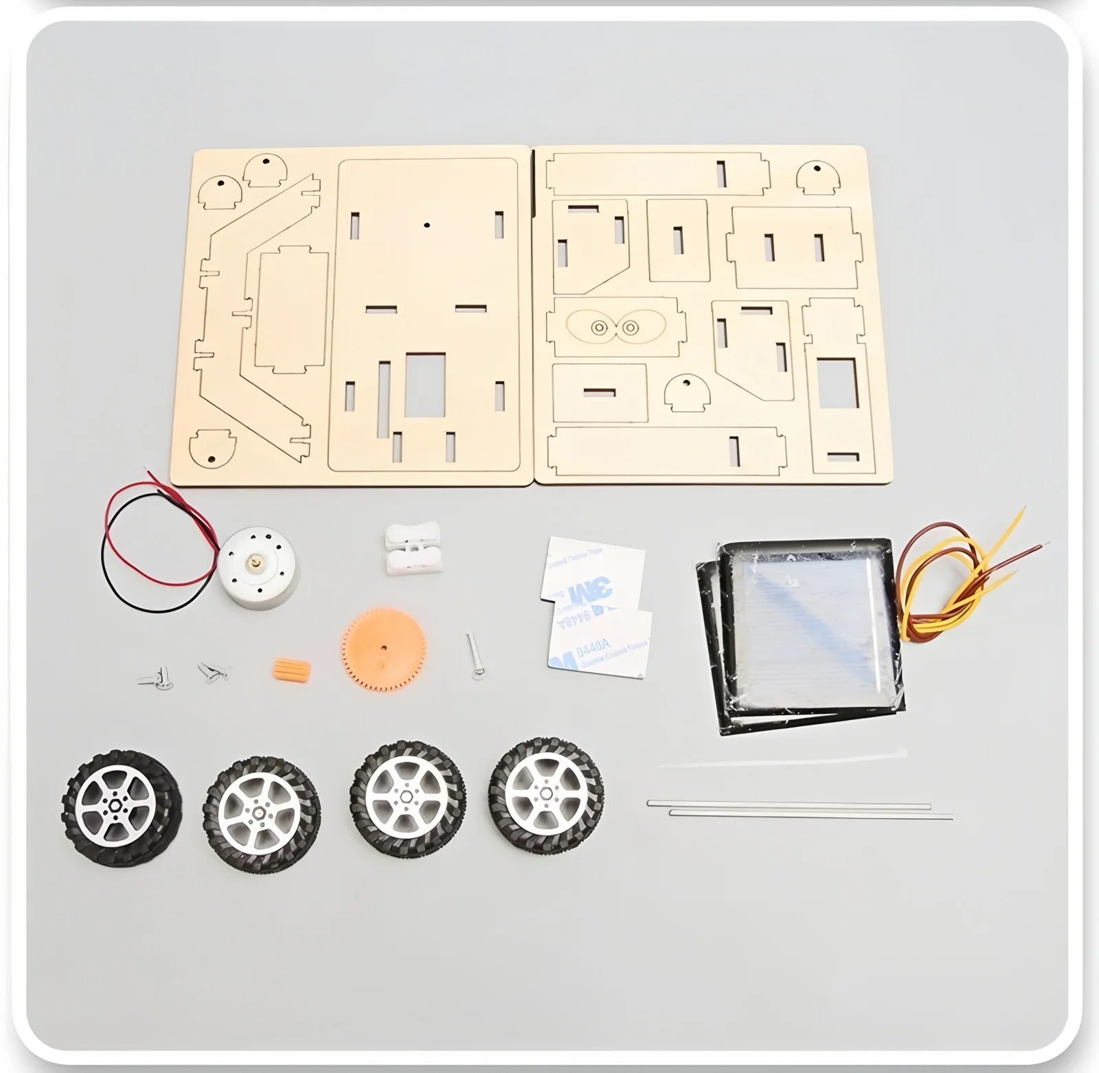 Coche Solar Educativo DIY – Kit de Construcción de Madera 3D