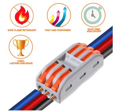 Set 55 Conectores Rápidos de Palanca – Bloques de Terminales con Caja de Almacenamiento