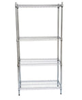 Estantería Metálica Cromada 4 Niveles – 907×457×2000 mm / 1219×457×2000 mm