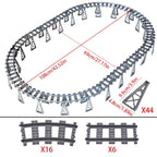 Circuito de Tren Completo Compatible con LEGO® – 6 Sets Modulares con Vías, Curvas y Desvíos