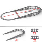 Circuito de Tren Completo Compatible con LEGO® – 6 Sets Modulares con Vías, Curvas y Desvíos