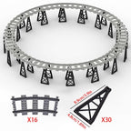 Circuito de Tren Completo Compatible con LEGO® – 6 Sets Modulares con Vías, Curvas y Desvíos